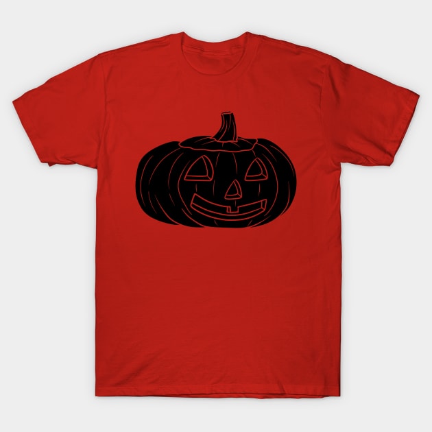 Happy Jack O' Lantern Black Silhouette T-Shirt by saradaboru